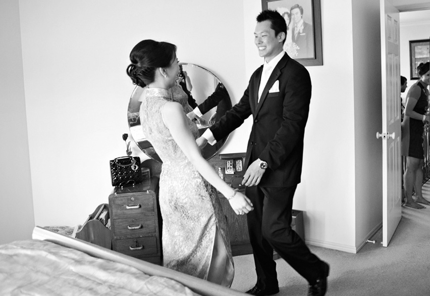 bride meets groom, Marriott Brisbane Wedding Photographer