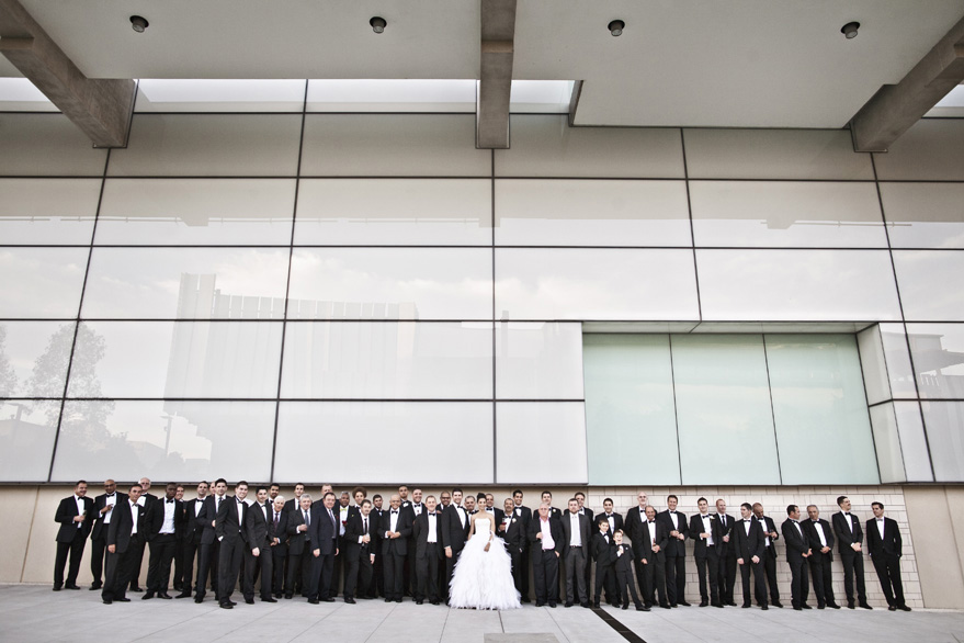 Bride Surrounded by Groomsmen, Goma, Brisbane Wedding Photography