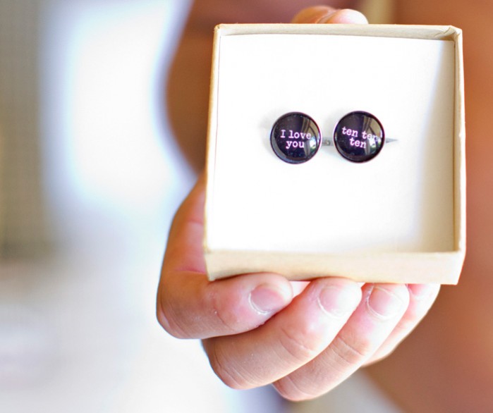 cuff links with special message